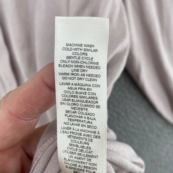 Chicos Top Womens 2 US Large Pink Shimmer Sueded Button Up Collar Long Sleeves - Picture 7 of 10